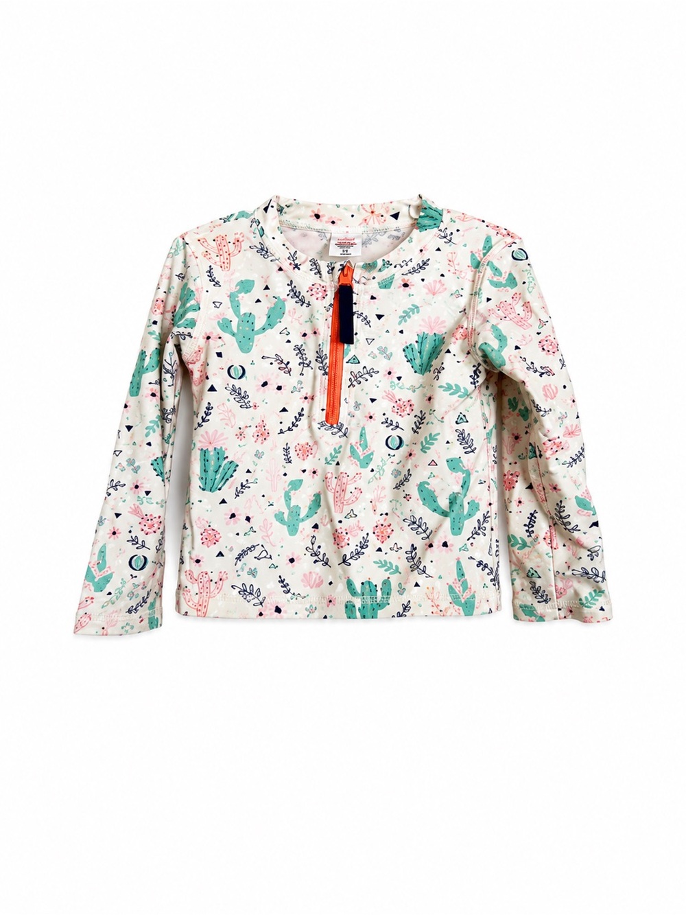 RuffleButts Girls Cactus Print Rash Guard Swim Top Size 3T